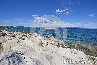 Greek seascape at vourvourou Stock Photo