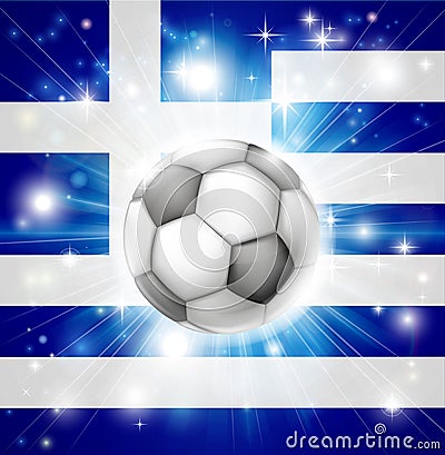 Greek soccer flag Vector Illustration