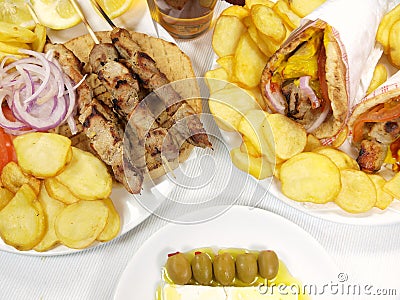 Greek Souvlaki Stock Photo