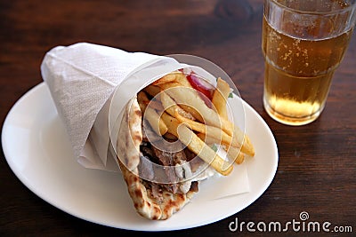 Greek Souvlaki Stock Photo