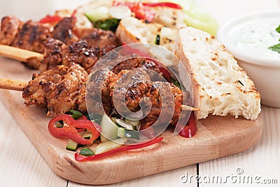 Greek souvlaki skewer Stock Photo