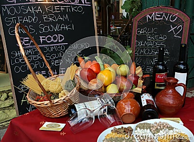 Greek taverna menu boards 1621 Stock Photo