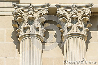Greek Temple Corinthian Columns Stock Photo