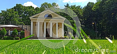 Greek temple monument from the nineteenth century city Konskie Poland Stock Photo