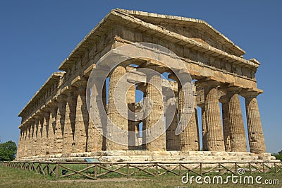 Greek Temple Paestum Stock Photo
