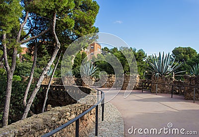 Greek Theatre Antoni GaudÃ­ Parque GÃ¼ell Barcelona Editorial Stock Photo