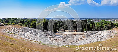 Greek Theatre - Panorama Stock Photo