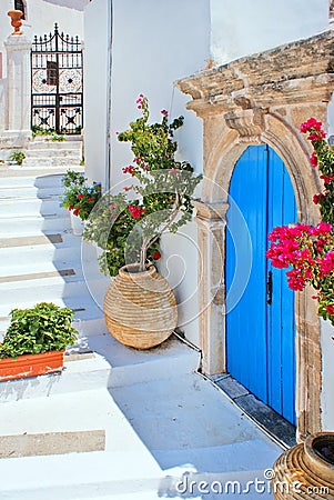 Greek traditional house located at Kithira island Stock Photo