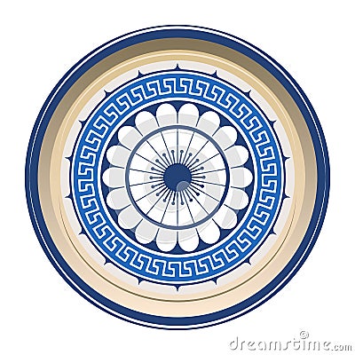 Greek traditional pattern plate Vector Illustration