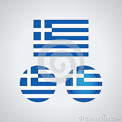 Greek trio flags, illustration Vector Illustration