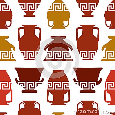 Greek vase ancient seamless pattern Vector Illustration