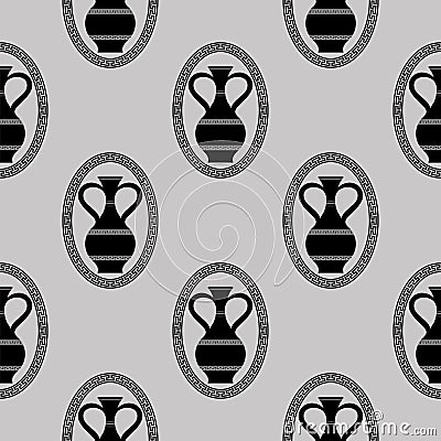 Greek Vase Seamless Pattern Stock Photo