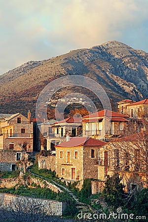 Greek village from Mani peninsula Stock Photo