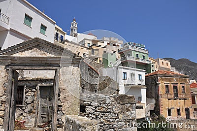 Greek village Olympos Stock Photo