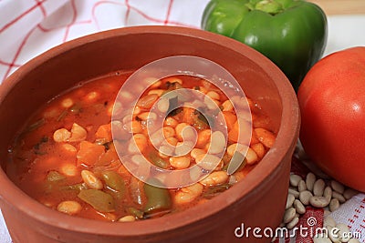 Greek white bean soup horizontal Stock Photo