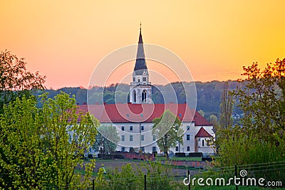 Greekcatholic cathedral in Krizevci sunset view Stock Photo