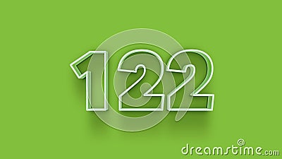 Green 3d symbol of 122 number icon on Green background Stock Photo