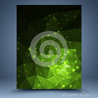 Green grunge geometric abstract background Vector Illustration