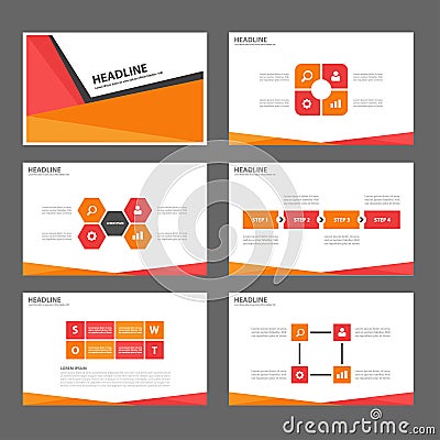 Green Abstract Brochure report flyer magazine presentation element template a4 size set for advertising marketing website Vector Illustration