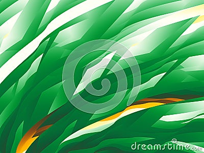 Green abstract fractal background with a dynamic pattern resembling grass Stock Photo