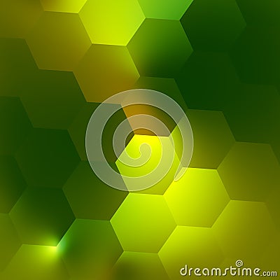Green Abstract Geometric Background Pattern. Illuminated Modern Design Concept. Soft Glow Effect. Quality Illustration. Bright. Stock Photo