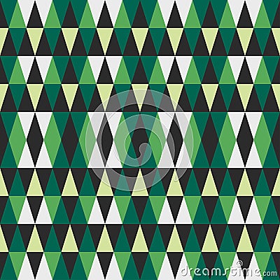 Green abstract geometric seamless pattern of triangles Vector Illustration