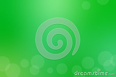 Green abstract gradient background with light white circles. Vector. Vector Illustration