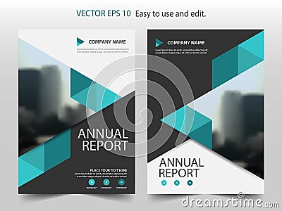 Green abstract triangle annual report Brochure design template vector. Business Flyers infographic magazine poster. Vector Illustration