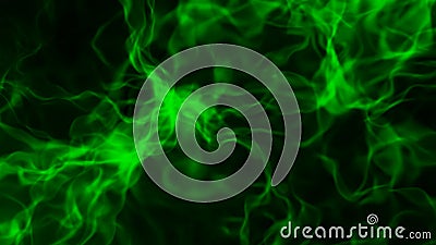 Green abtract background, glowing plasma smoke pattern Cartoon Illustration