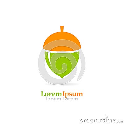 Green acorn vector icon Vector Illustration