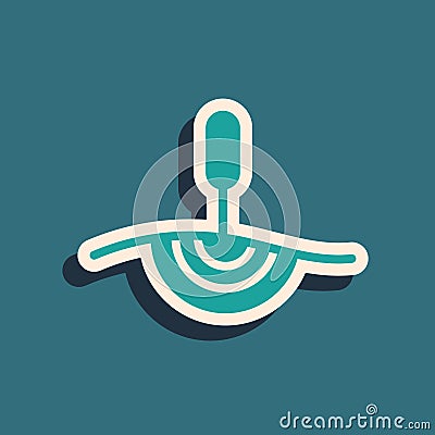 Green Acupuncture therapy icon isolated on green background. Chinese medicine. Holistic pain management treatments. Long Vector Illustration