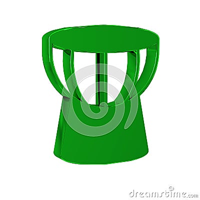 Green African darbuka drum icon isolated on transparent background. Musical instrument. Stock Photo