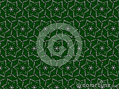 Green ajrak block print abstract geometric block pattern for textile design background wall paper tile decor with brown Stock Photo