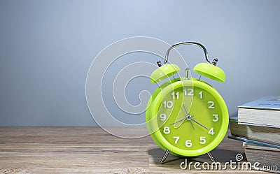 Green alarm clock Stock Photo