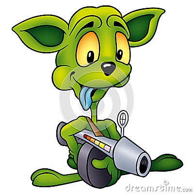 Green Alien Vector Illustration