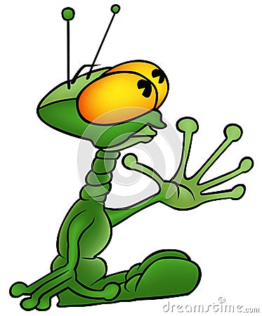 Green Alien Vector Illustration