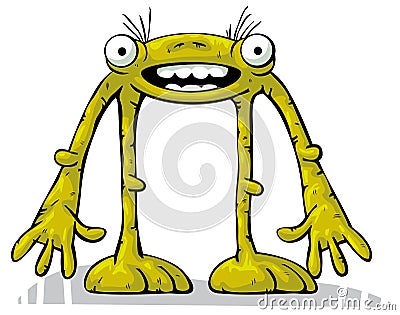 Green alien creature standing Vector Illustration