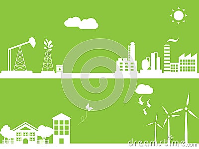 Green alternative energy Vector Illustration