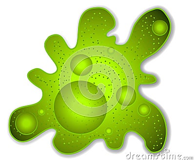 Green Amoeba Microbe Clip Art Cartoon Illustration