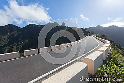 Green Anaga Mountains. Light and Shadow. Hiking on Tenerife. Stock Photo