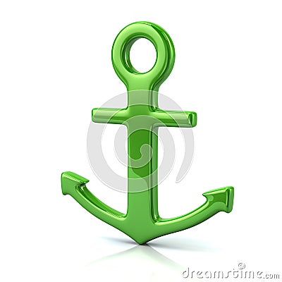 Green anchor icon 3d illustration Cartoon Illustration