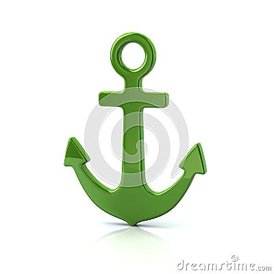 Green anchor icon Cartoon Illustration