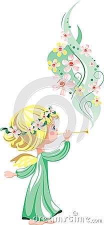 Green angel Vector Illustration