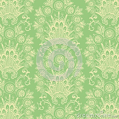 Green Antique Vintage Flower background Stock Photo