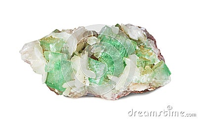Green apophyllite and white stilbite Stock Photo