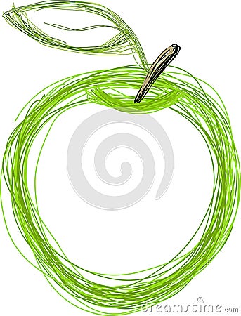 Green apple Cartoon Illustration