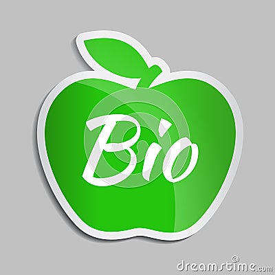 Green apple BIO logo. first Vector Illustration