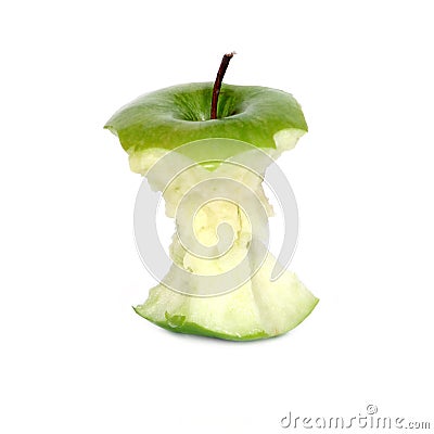 Green apple core Stock Photo