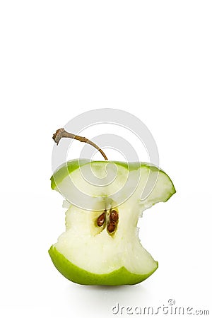 Green apple core Stock Photo