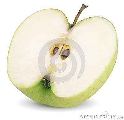 Green apple half Stock Photo